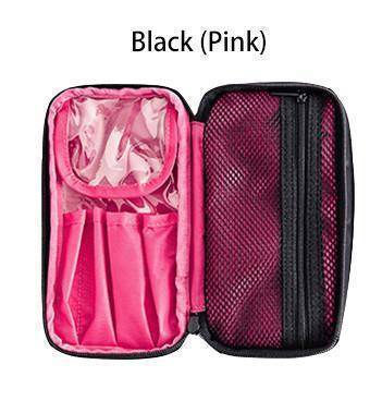 beauty Pink Double Layer Portable travel cosmetic beauty Bag