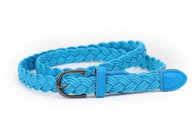 Belts blue / 110cm Hot Sell New Womens Belt New Style Candy Colors Hemp Rope Braid Belt Female Belt For Dress