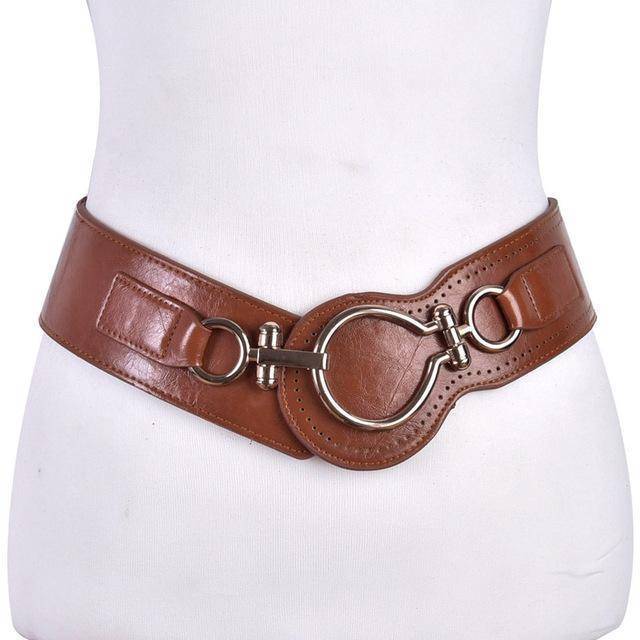 Belts Brown Fashion belt woman leather wide elastic belts for women dress