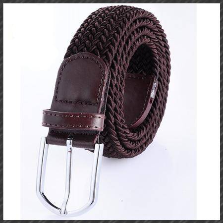 Belts brown High quality stretch women canvas belts for men elastic belt pin buckle Universal trouser pockets 20 colors