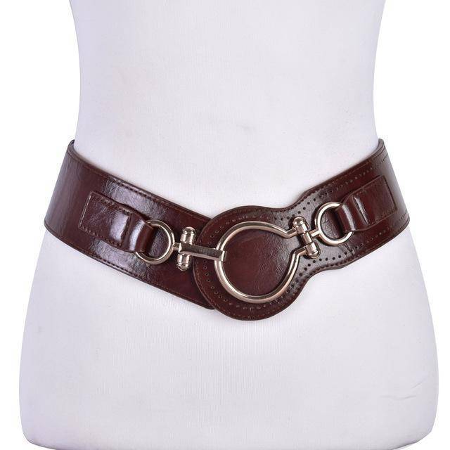 Belts Coffee Fashion belt woman leather wide elastic belts for women dress