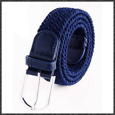 Belts dark blue High quality stretch women canvas belts for men elastic belt pin buckle Universal trouser pockets 20 colors