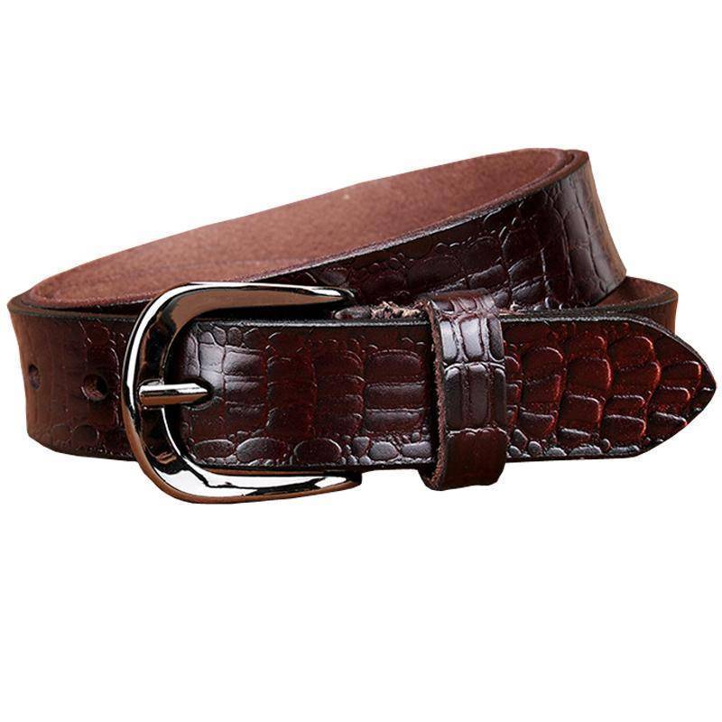 Belts Fashion Belts for women Genuine leather belt woman High quality Designer Crocodile second layer Cow skin strap female for jeans