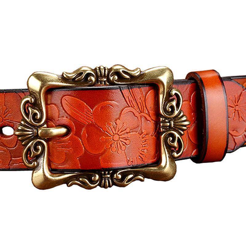 FASHIONGEN - Women genuine Italian leather belt LUNA, Made in France at   Women’s Clothing store