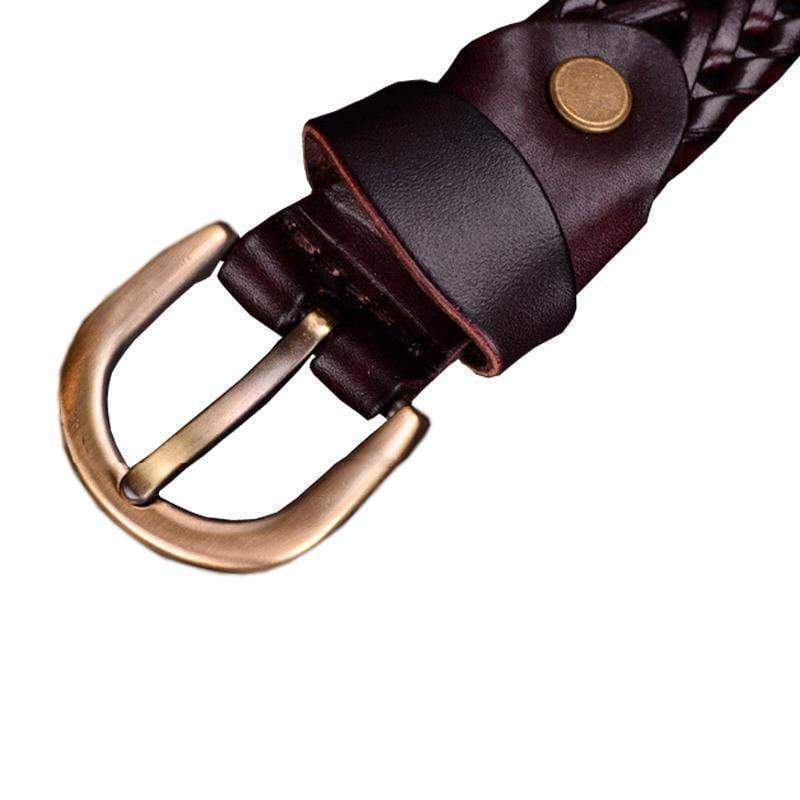 Belts Genuine Cow leather Woman Braided belts width 2.5cm