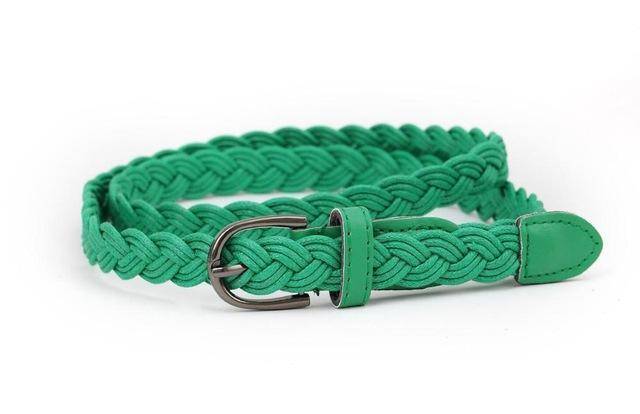 Belts green / 110cm Hot Sell New Womens Belt New Style Candy Colors Hemp Rope Braid Belt Female Belt For Dress
