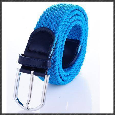 Belts light blue High quality stretch women canvas belts for men elastic belt pin buckle Universal trouser pockets 20 colors