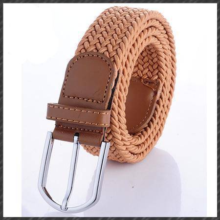 Belts light orange High quality stretch women canvas belts for men elastic belt pin buckle Universal trouser pockets 20 colors