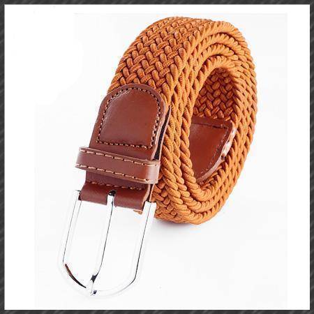 Belts orange High quality stretch women canvas belts for men elastic belt pin buckle Universal trouser pockets 20 colors