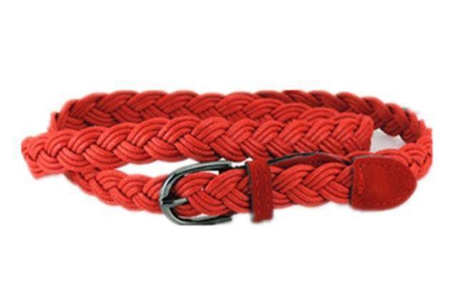 Belts red / 110cm Hot Sell New Womens Belt New Style Candy Colors Hemp Rope Braid Belt Female Belt For Dress
