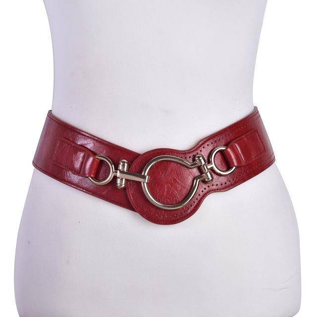 Belts Red Fashion belt woman leather wide elastic belts for women dress