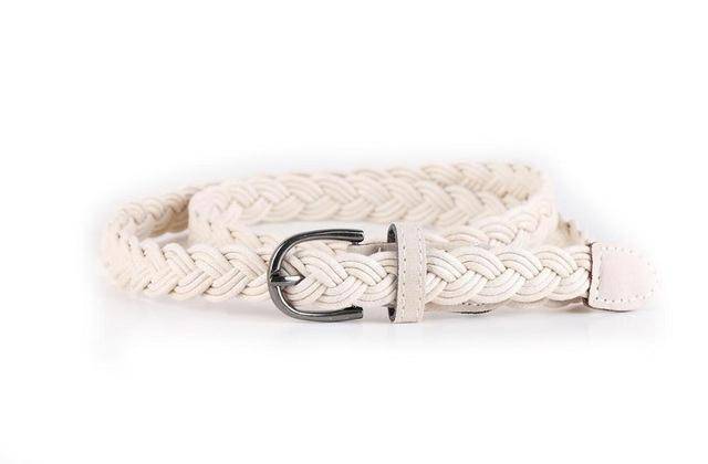 Belts white / 110cm Hot Sell New Womens Belt New Style Candy Colors Hemp Rope Braid Belt Female Belt For Dress