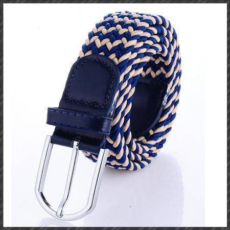 Belts white blue High quality stretch women canvas belts for men elastic belt pin buckle Universal trouser pockets 20 colors