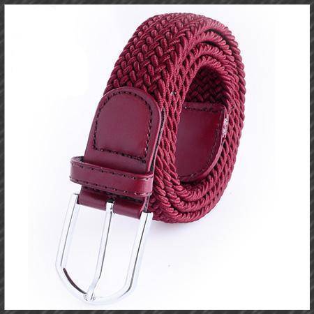 Belts wine red High quality stretch women canvas belts for men elastic belt pin buckle Universal trouser pockets 20 colors