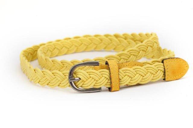 Belts yellow / 110cm Hot Sell New Womens Belt New Style Candy Colors Hemp Rope Braid Belt Female Belt For Dress