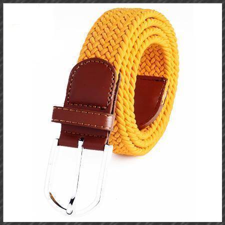 Belts yellow High quality stretch women canvas belts for men elastic belt pin buckle Universal trouser pockets 20 colors