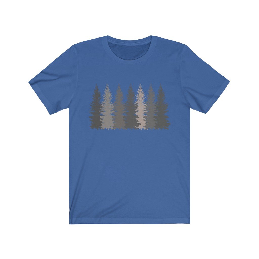 T-Shirt True Royal / S Trees t shirt | Men's T-shirt | Nature shirt | Hiking shirt | Graphic Tees | Forest Tshirt
