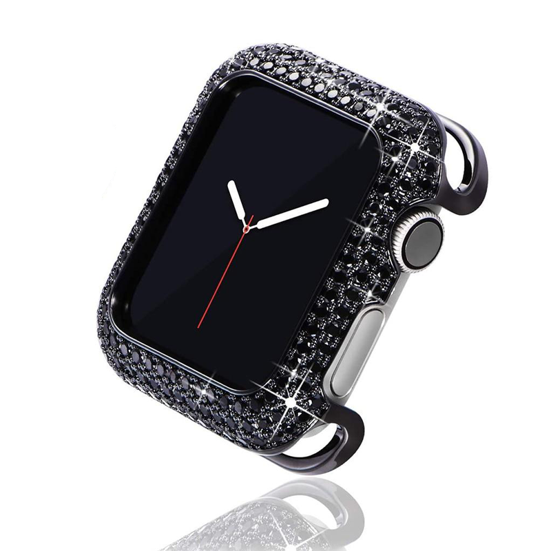 Watch Cases Black Black Diamond / 40mm Apple Watch Cases imitate Diamond bling crystal rhinestone cover bezel
