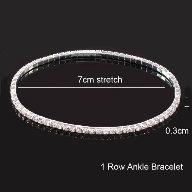 5 Sizes, Stretch Bling Anklets