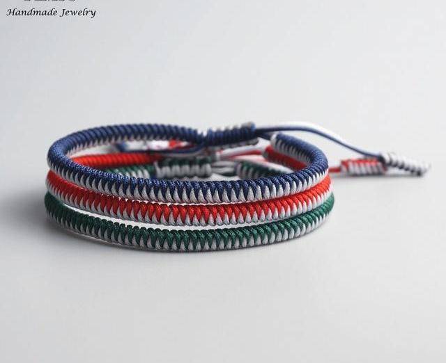 3PCS/ Set, Handmade Tibetan Buddhist Good Luck Charm Tibetan Bracelets 16-22cm
