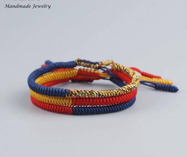 3PCS/ Set, Handmade Tibetan Buddhist Good Luck Charm Tibetan Bracelets 16-22cm