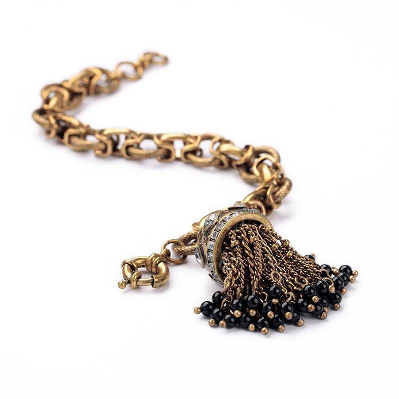 Antique Gold Color Tassel Bracelet Bangles
