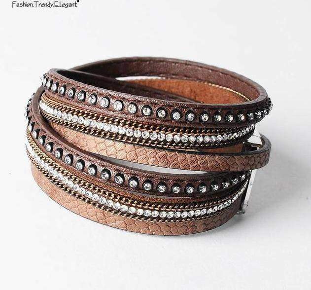 Bracelet brown Bohemian Ethnic Wrap bracelet