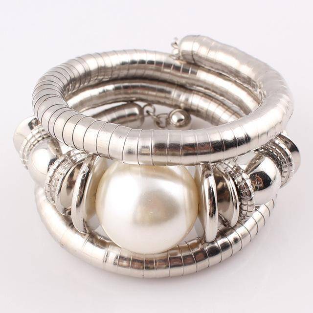 bracelet C Natural Stone Beads Charms Snake Bracelet  Pearl Adjustable Bangle