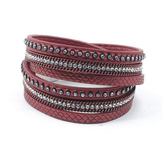 Bracelet crimson Bohemian Ethnic Wrap bracelet