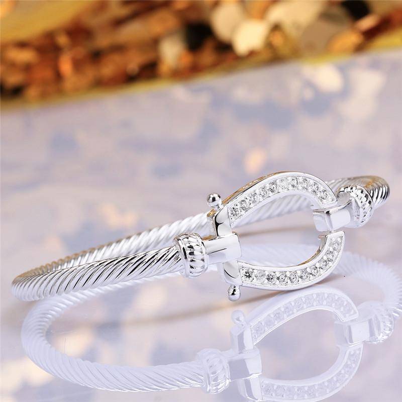bracelet Crystal Horseshoe Cuff Bracelet