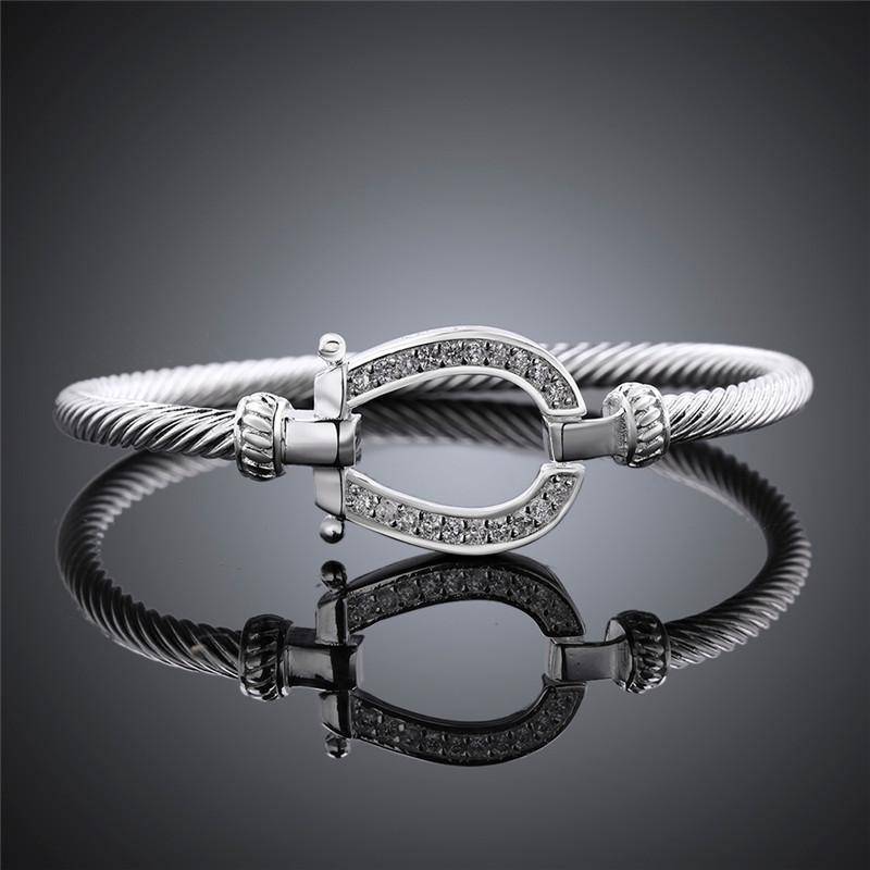 bracelet Crystal Horseshoe Cuff Bracelet