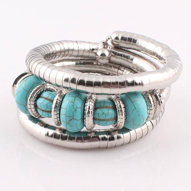 bracelet D Natural Stone Beads Charms Snake Bracelet  Pearl Adjustable Bangle