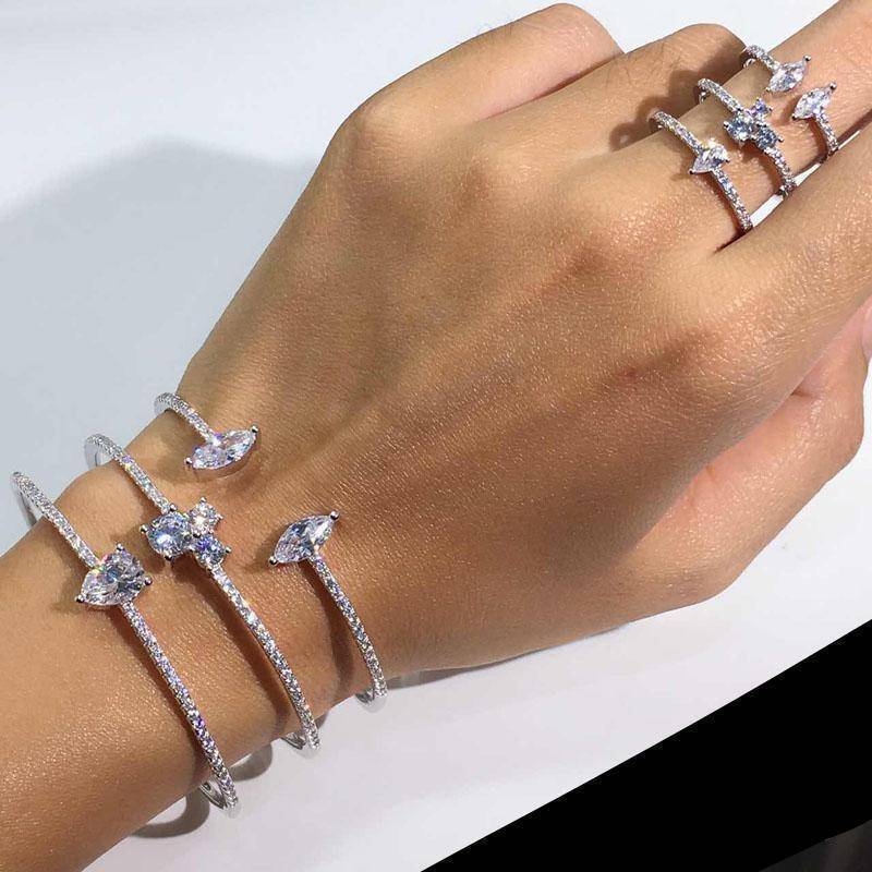 bracelet Exquisite micro pave setting Cuff Bracelets Bangle Women and cuff Ring Jewelry