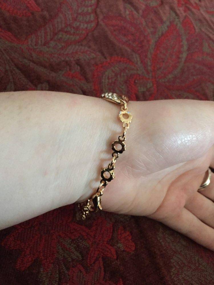 bracelet Gold Braided Gold color Leaf crystal Bracelet