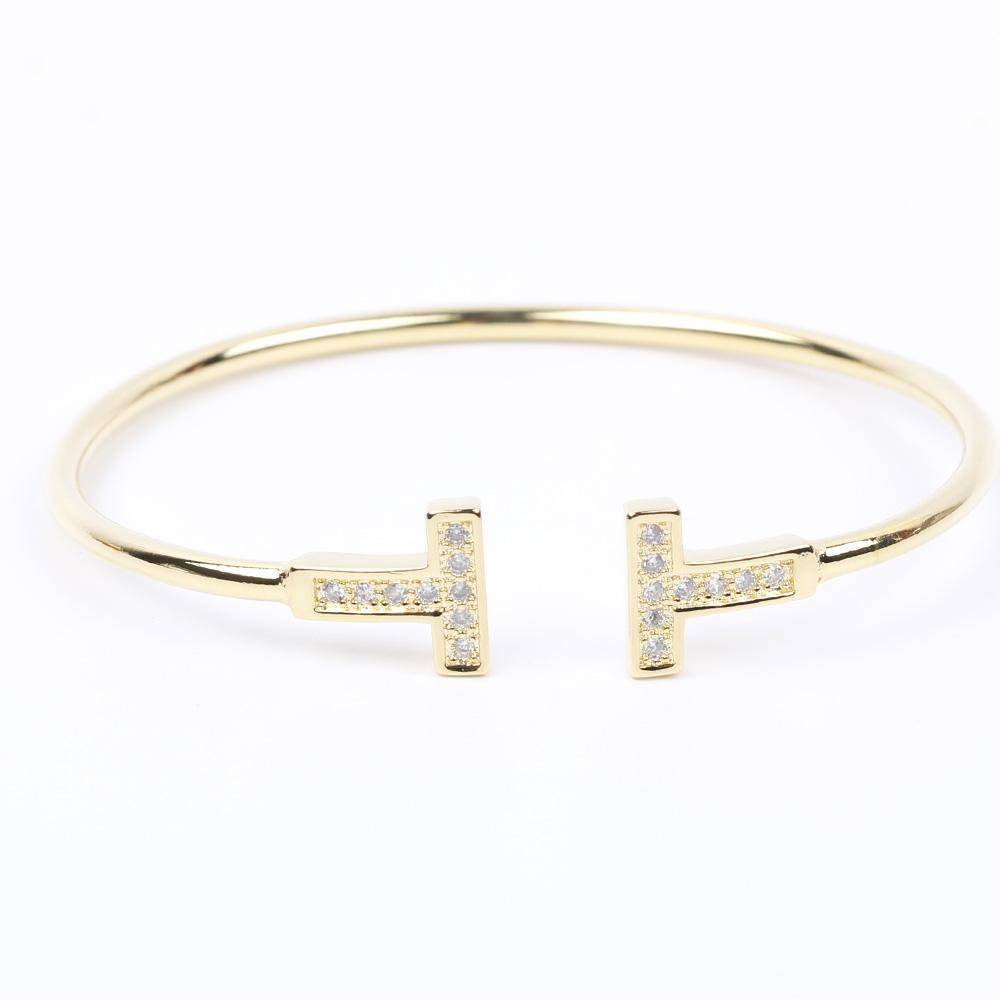 bracelet gold T Love Cuff Bangles