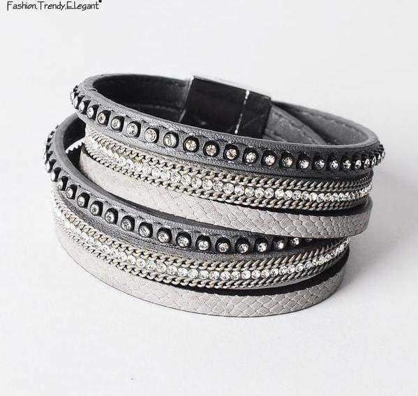 Bracelet grey Bohemian Ethnic Wrap bracelet