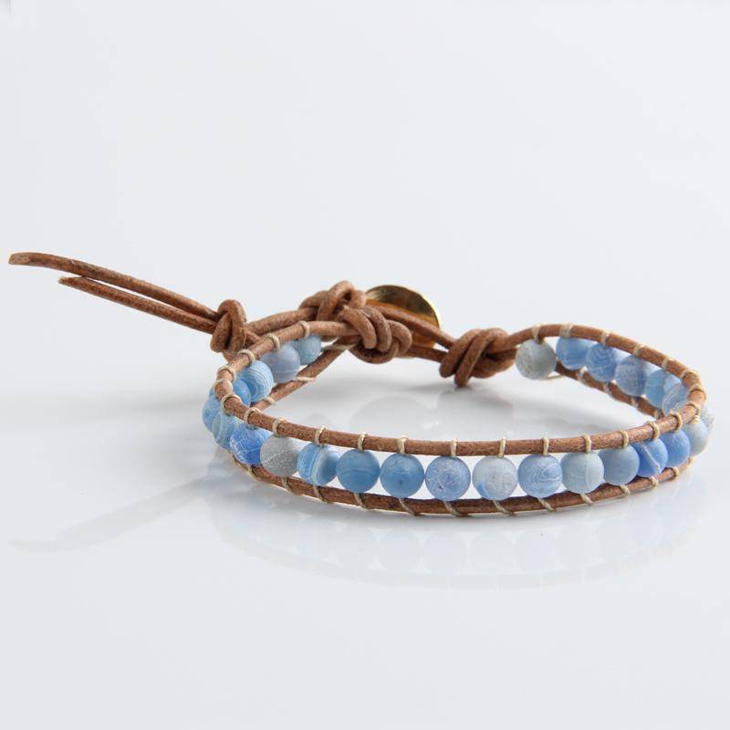 bracelet Leather Bracelet Natural Stone Bead Bracelets