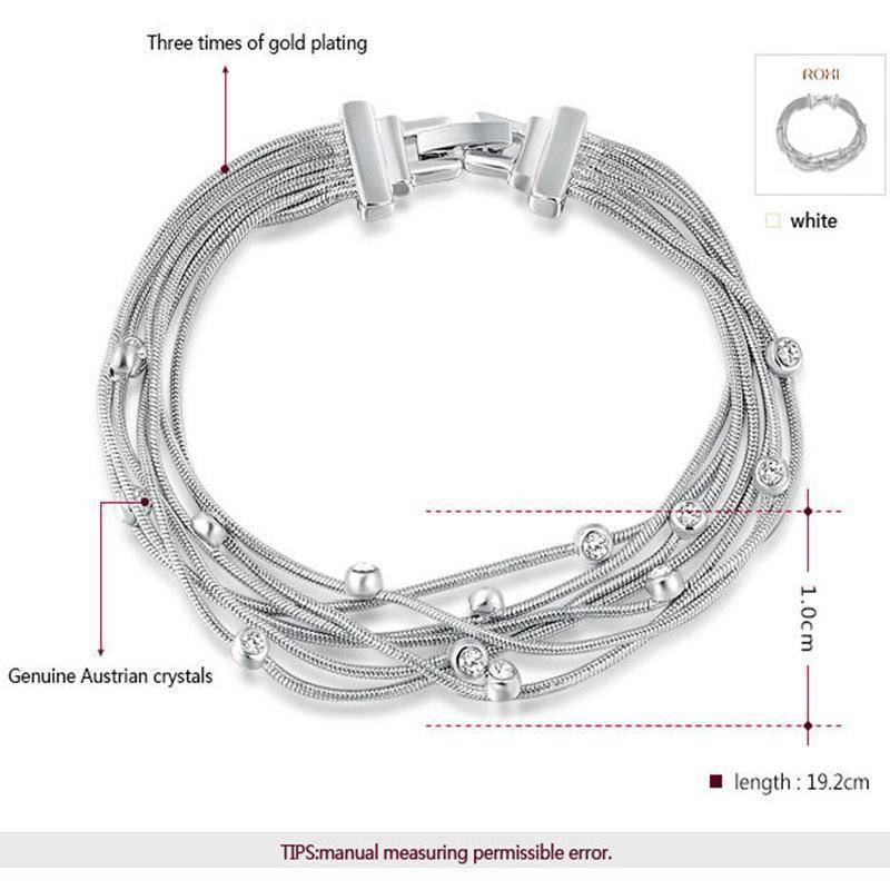 Bracelet Multi-layer Chain Austrian Crystal Bangle Bracelet