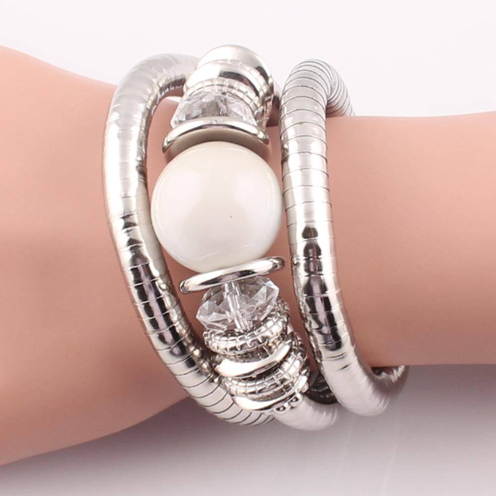bracelet Natural Stone Beads Charms Snake Bracelet  Pearl Adjustable Bangle