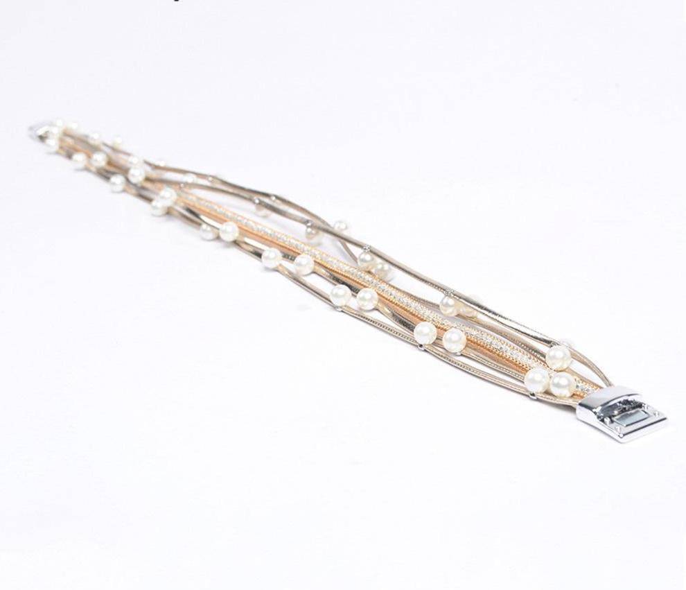 bracelet Pearl leather bangle wrap