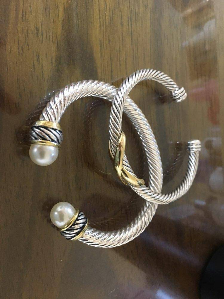 bracelet Pearl Twist Cuff Bangle