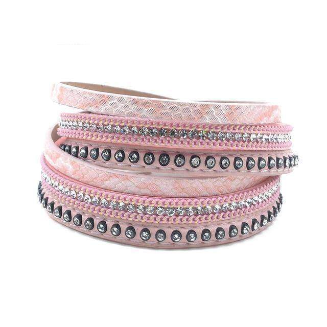 Bracelet pink Bohemian Ethnic Wrap bracelet