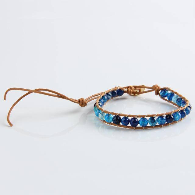 bracelet WPB108 Leather Bracelet Natural Stone Bead Bracelets