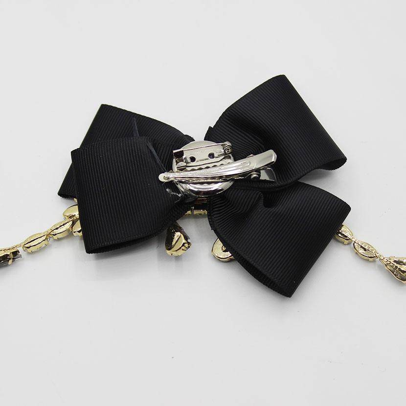 Vintage Black Rhinestone Bow Brooch Ladies Big Bow Brooch Fashion Jewelry  Accessories