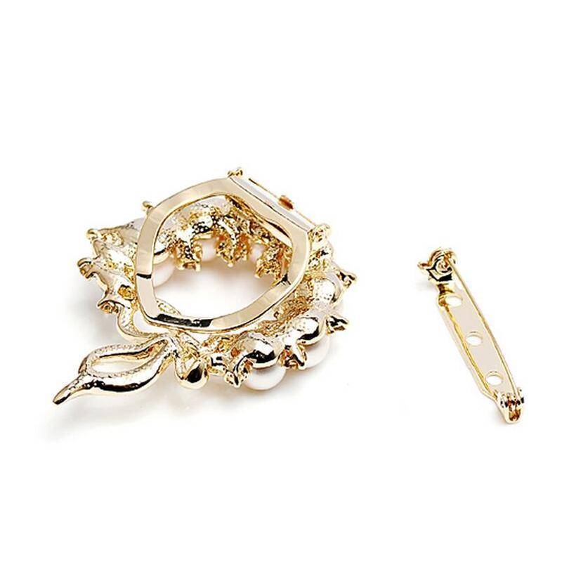 Y-XM 2*Brooch Pins Gold-coloured anchor crystal Brooch Pearl
