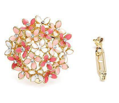 Brooches & pins Pink Dual Purpose Brooch & clip, Enamel Scarf Buckle