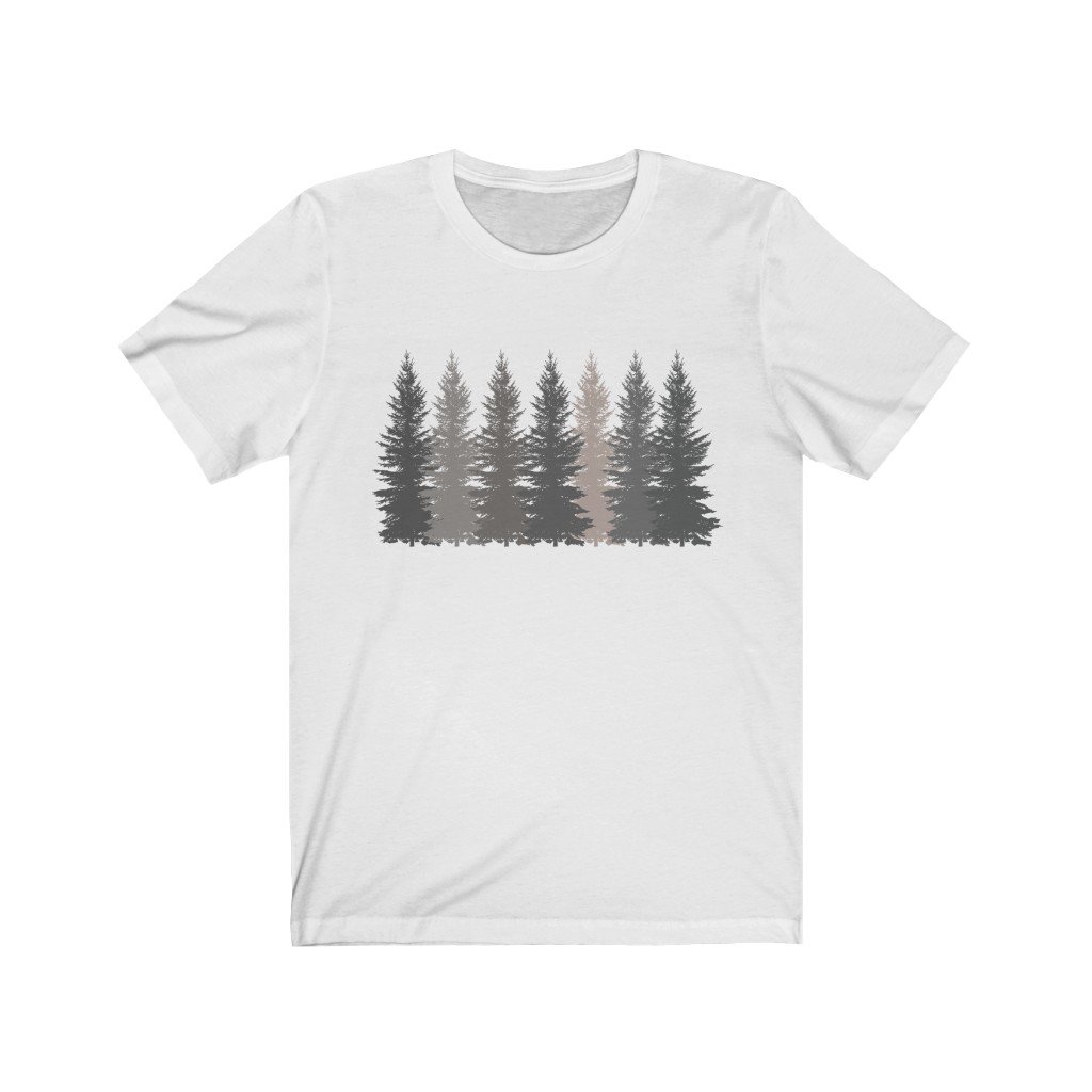 T-Shirt White / S Trees t shirt | Men's T-shirt | Nature shirt | Hiking shirt | Graphic Tees | Forest Tshirt
