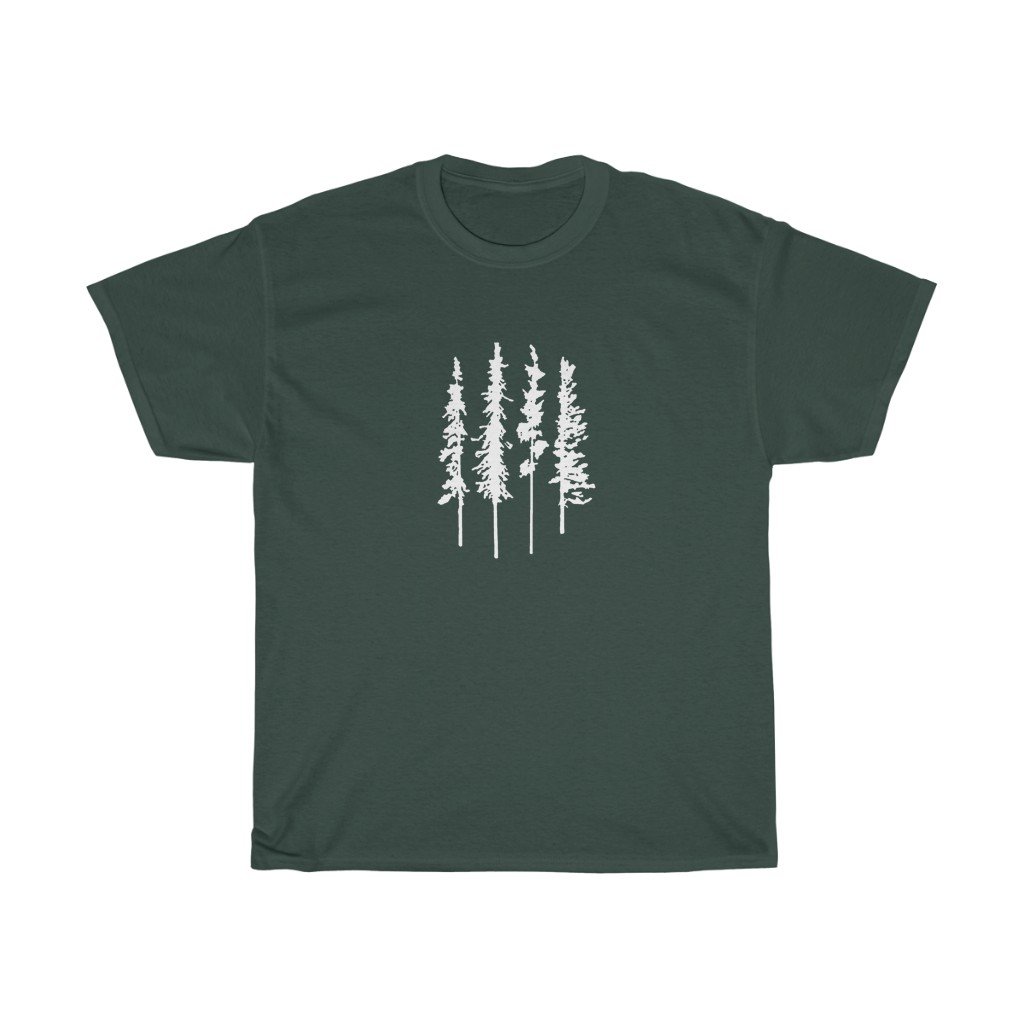 T-Shirt Forest Green / S SkinnyPineTrees women tshirt tops, short sleeve ladies cotton tee shirt  t-shirt, small - large plus size