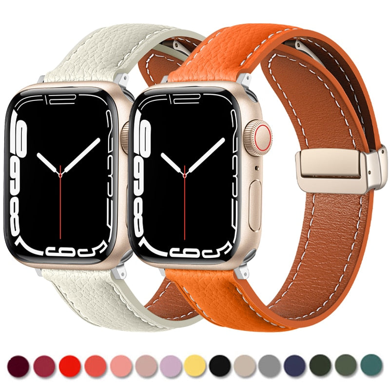 Genuine Leather Strap for Apple Watch Ultra 8 49mm 41mm 45mm 44mm