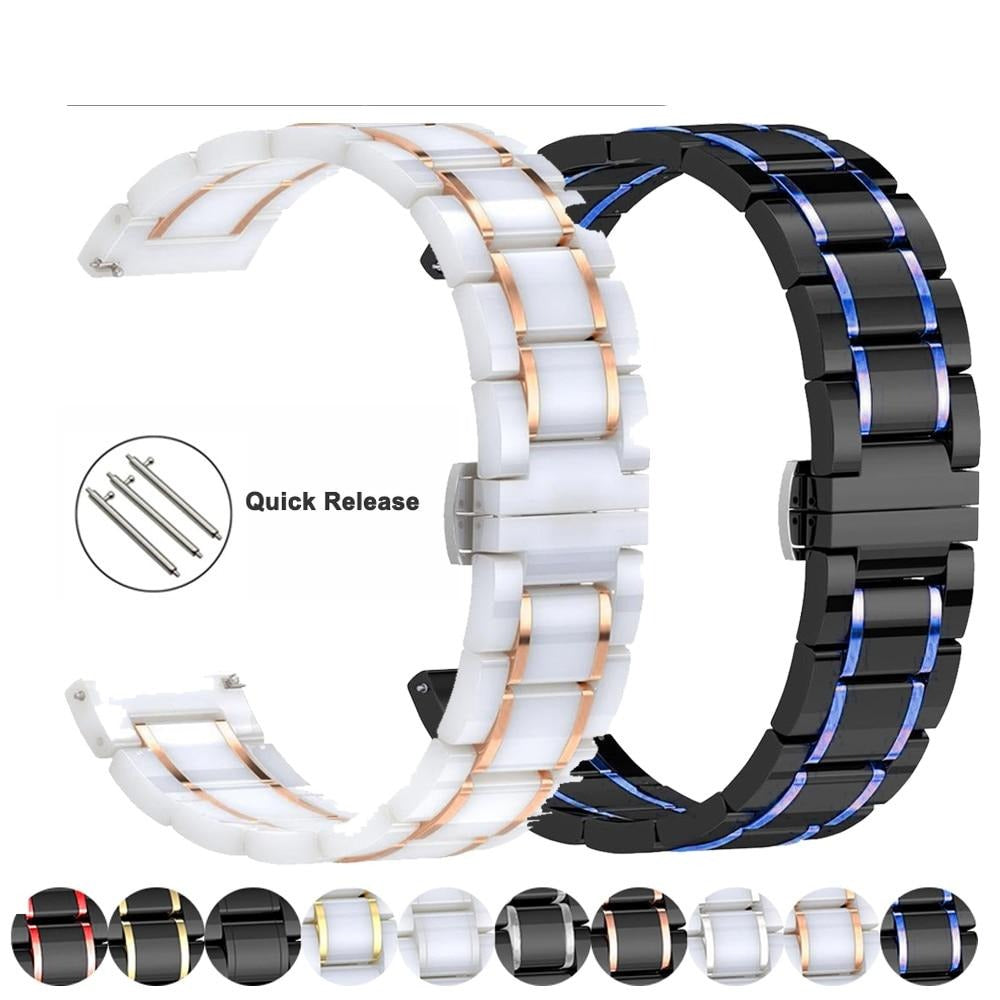 20mm 22mm 24mm Ceramic band For Samsung galaxy 3 active 46mm 42 Watch For Amazfit Pace/Stratos 2 /Bip Smart ceramic Luxury strap|Watchbands|